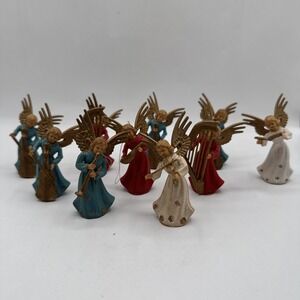 Vintage ARA Plastics Angel Musicians. Hand Decorated British Hong Kong Lot Of 10